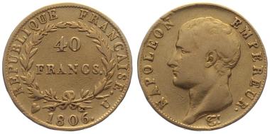 Preview: Frankreich 40 Francs 1806 U - Napoleon Empereur